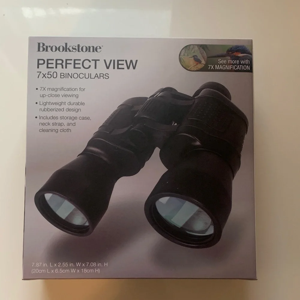 Brookstone Perfect View 7x50 Binoculars - Sleek Black